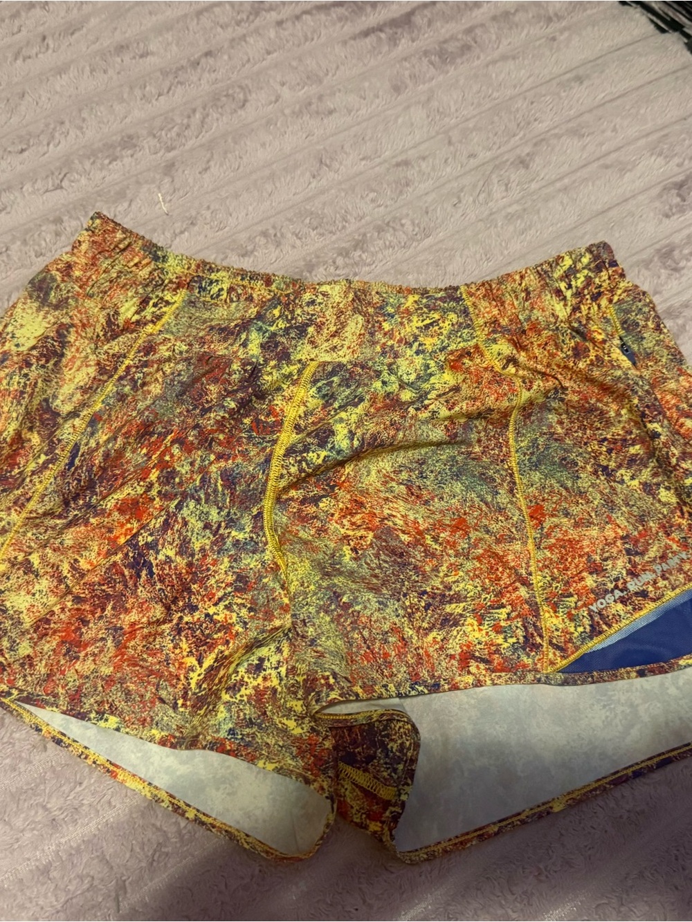 lululemon athletica Blue and Yellow Multicolor Shorts
